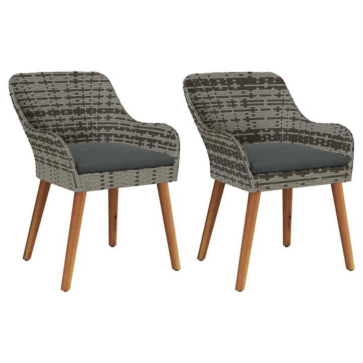 Have Stol med pude 2 pcs Grå 62,5 x 55 x 82 cm polyrattan