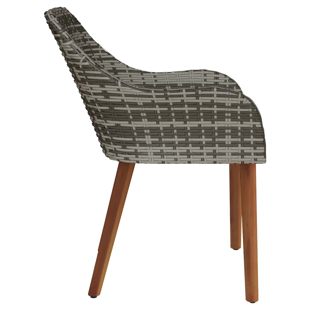 Have Stol med pude 2 pcs Grå 62,5 x 55 x 82 cm polyrattan