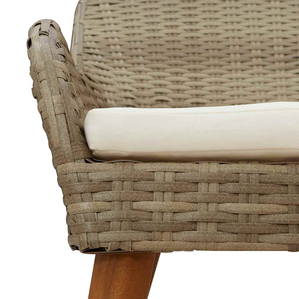 Have Stol med pude 2 pcs Beige 62,5 x 55 x 82 cm polyrattan