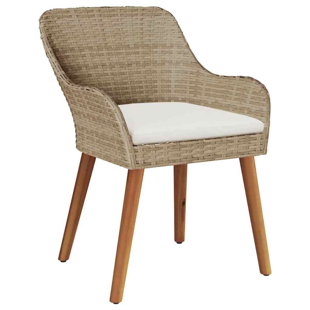 Have Stol med pude 2 pcs Beige 62,5 x 55 x 82 cm polyrattan