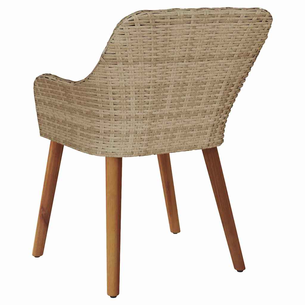 Have Stol med pude 2 pcs Beige 62,5 x 55 x 82 cm polyrattan