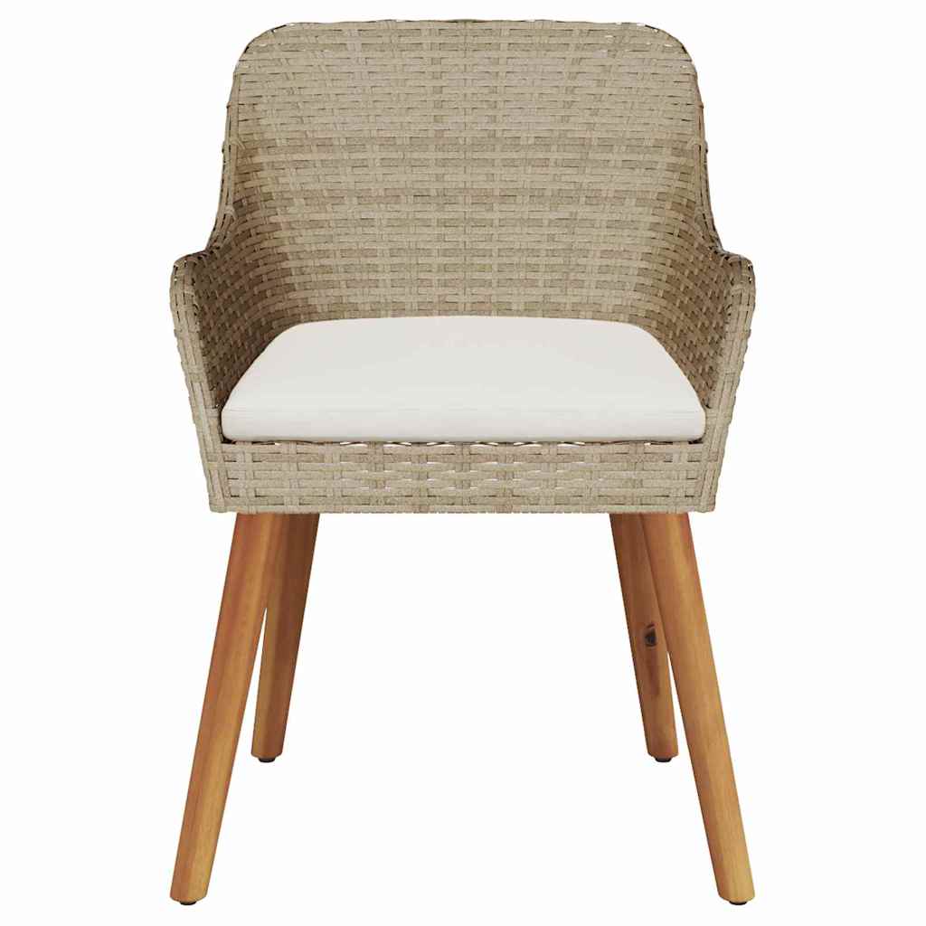 Have Stol med pude 2 pcs Beige 62,5 x 55 x 82 cm polyrattan