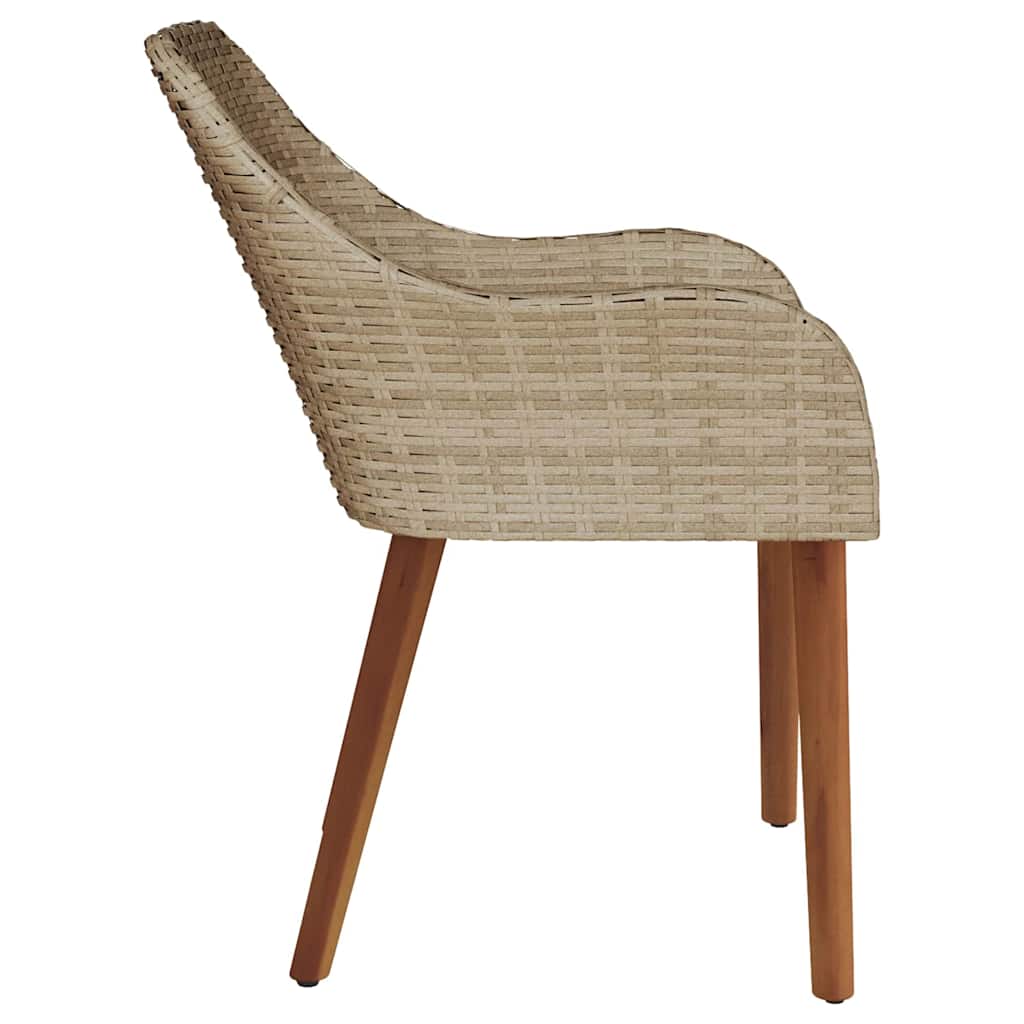 Have Stol med pude 2 pcs Beige 62,5 x 55 x 82 cm polyrattan