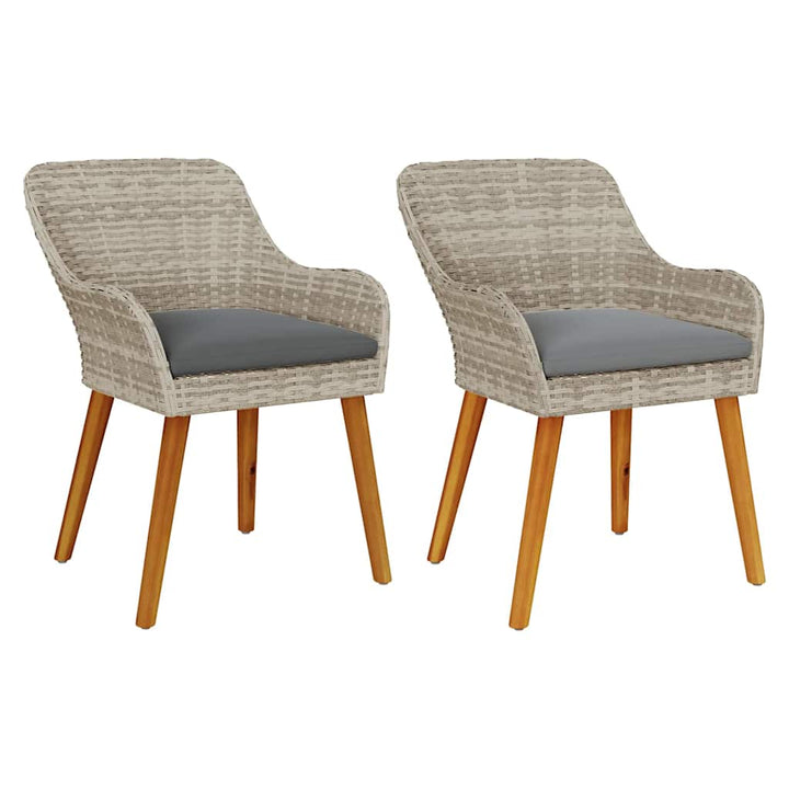 Have Stol med pude 2 pcs Lysegrå 62,5 x 55 x 82 cm polyrattan