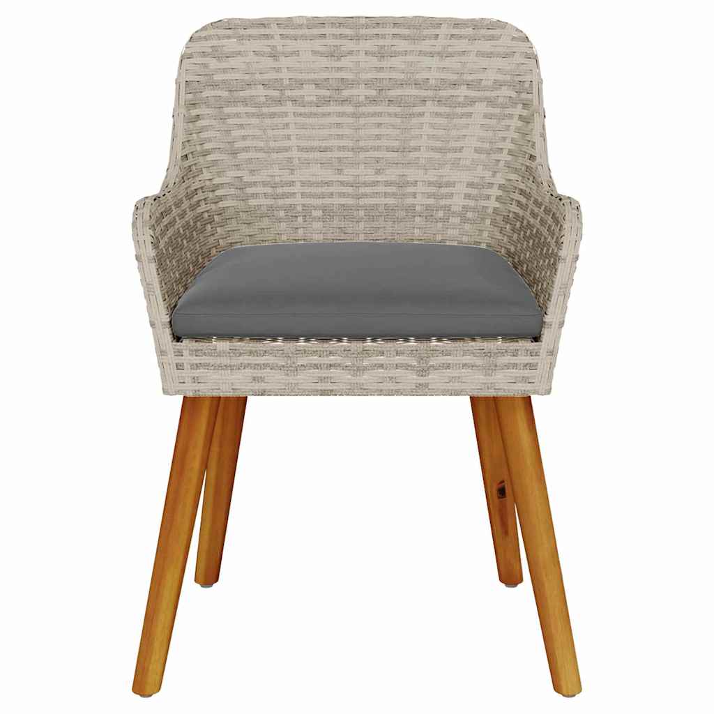 Have Stol med pude 2 pcs Lysegrå 62,5 x 55 x 82 cm polyrattan