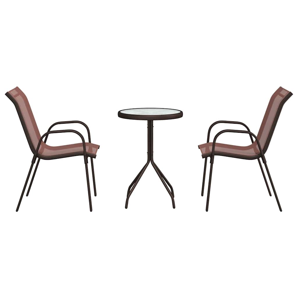 Have Bistro Sæt 3 stk. Brun Stål