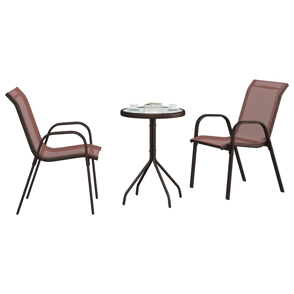 Have Bistro Sæt 3 stk. Brun Stål