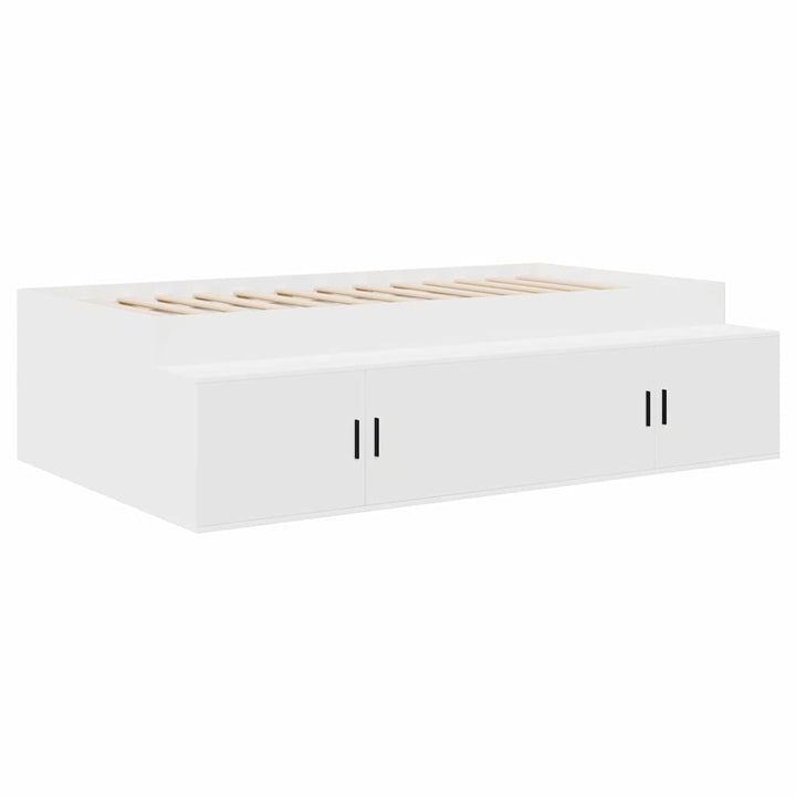 Sengestel med skuffe Hvid 100 x 200 cm Konstrueret træ