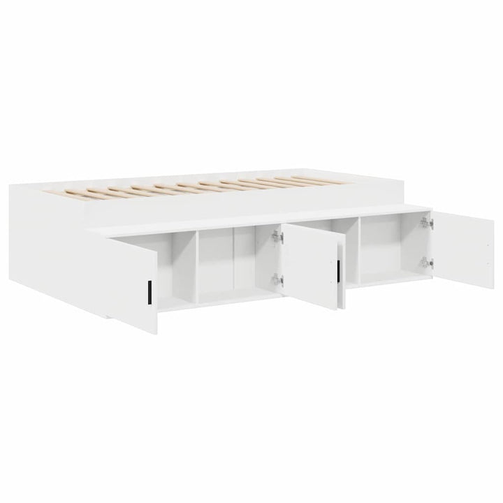 Sengestel med skuffe Hvid 100 x 200 cm Konstrueret træ