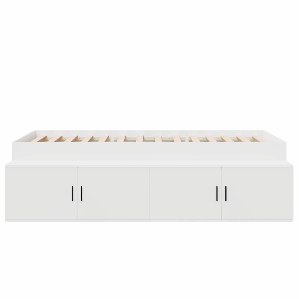 Sengestel med skuffe Hvid 100 x 200 cm Konstrueret træ