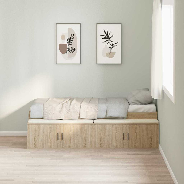 Sengestel med skuffe Sonoma eg 90 x 200 cm Konstrueret træ