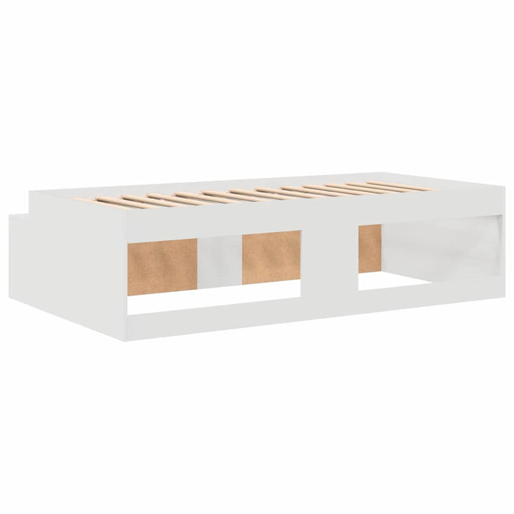 Sengestel med skuffe med dør Hvid 80 x 200 cm Konstrueret træ