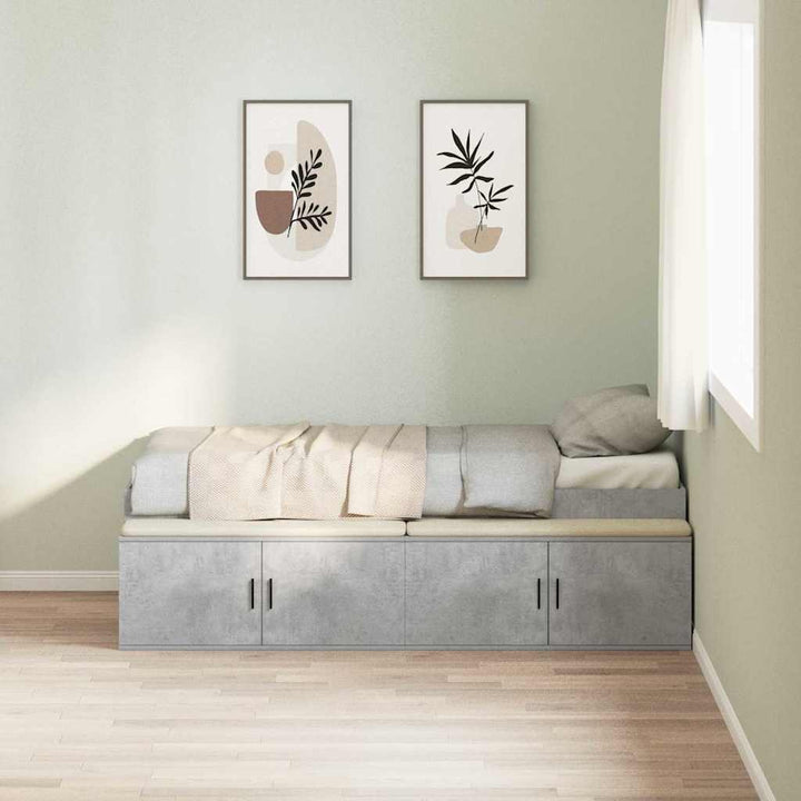 Sengestel med skuffe Beton Grå 80 x 200 cm Konstrueret træ