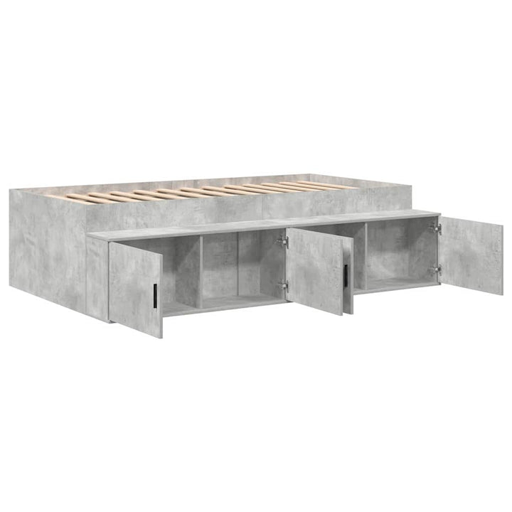 Sengestel med skuffe Beton Grå 80 x 200 cm Konstrueret træ