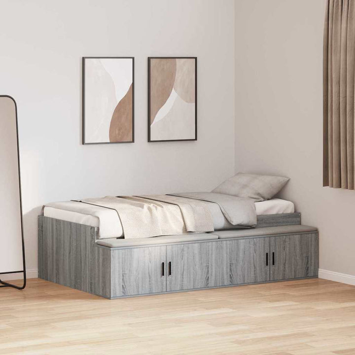 Sengestel med skuffe Grå Sonoma 80 x 200 cm Konstrueret træ