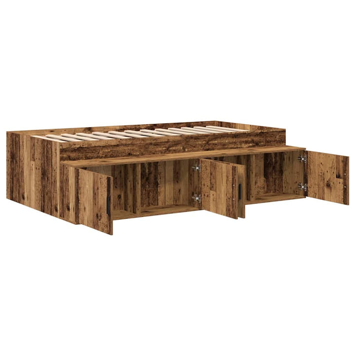 Sengestel med skuffe Gammelt træ 80 x 200 cm Konstrueret træ