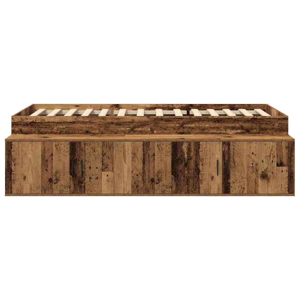 Sengestel med skuffe Gammelt træ 80 x 200 cm Konstrueret træ
