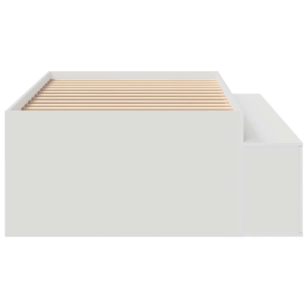 Sengestel med skuffe Hvid 90 x 190 cm Konstrueret træ