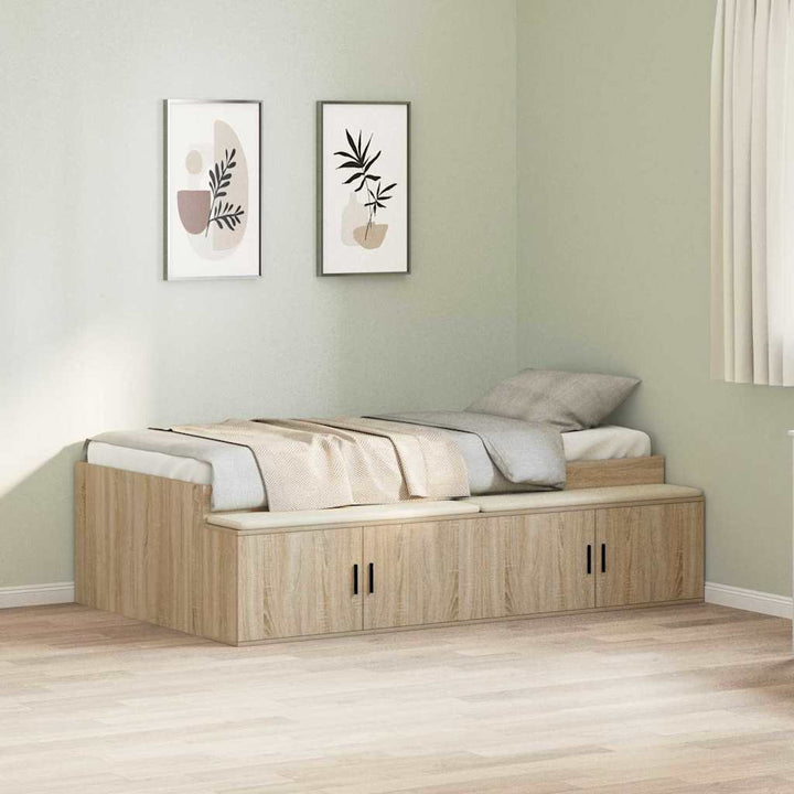 Sengestel med skuffe Sonoma eg 90 x 190 cm Konstrueret træ