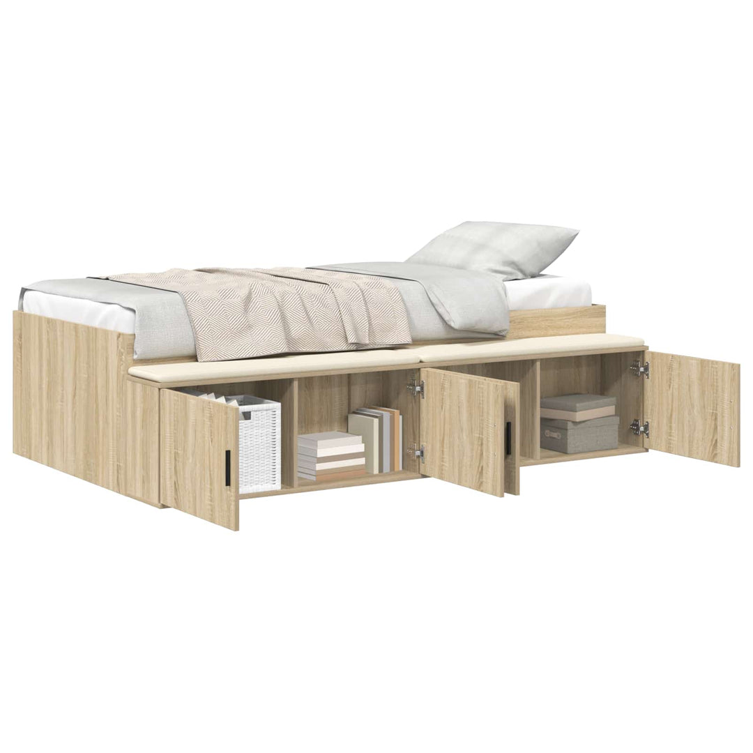 Sengestel med skuffe Sonoma eg 90 x 190 cm Konstrueret træ
