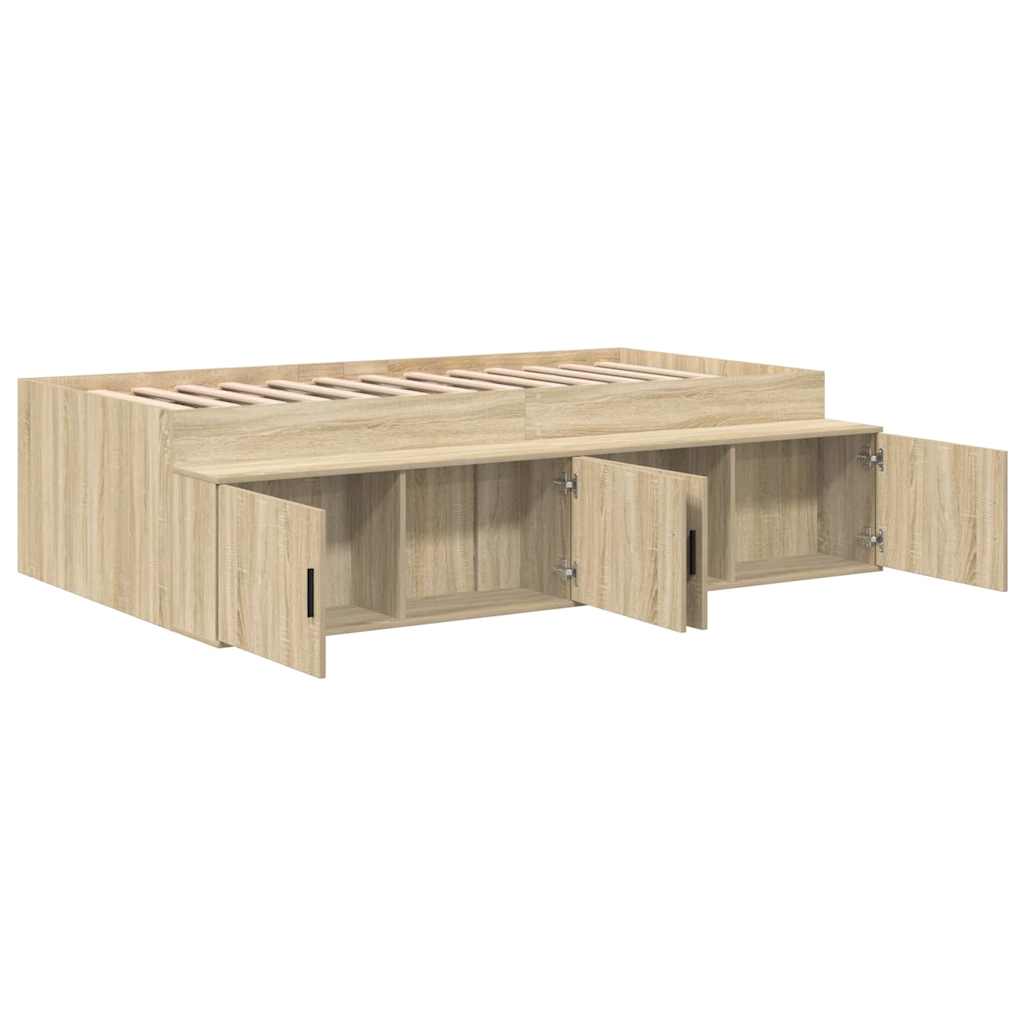 Sengestel med skuffe Sonoma eg 70 x 190 cm Konstrueret træ