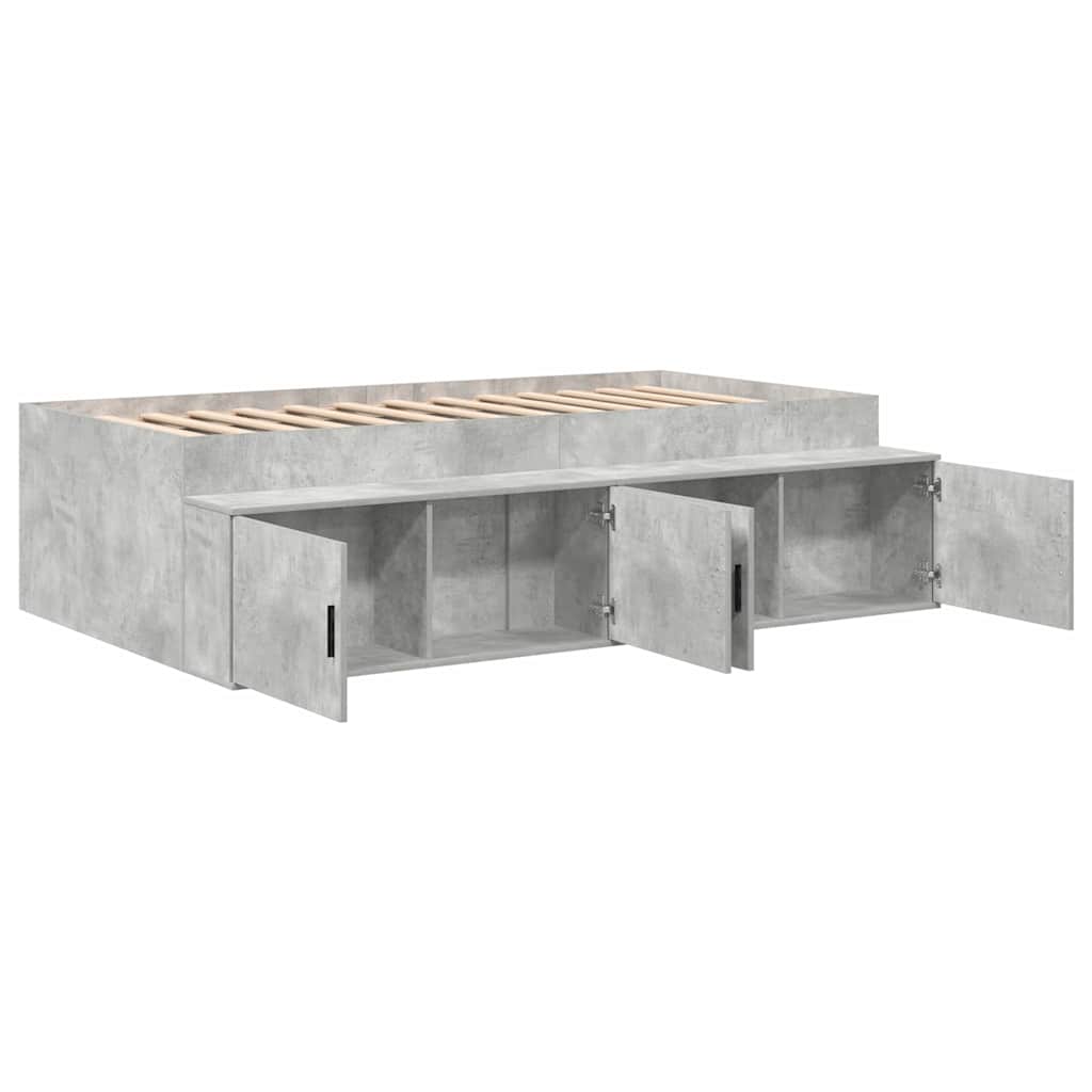 Sengestel med skuffe Beton Grå 70 x 190 cm Konstrueret træ
