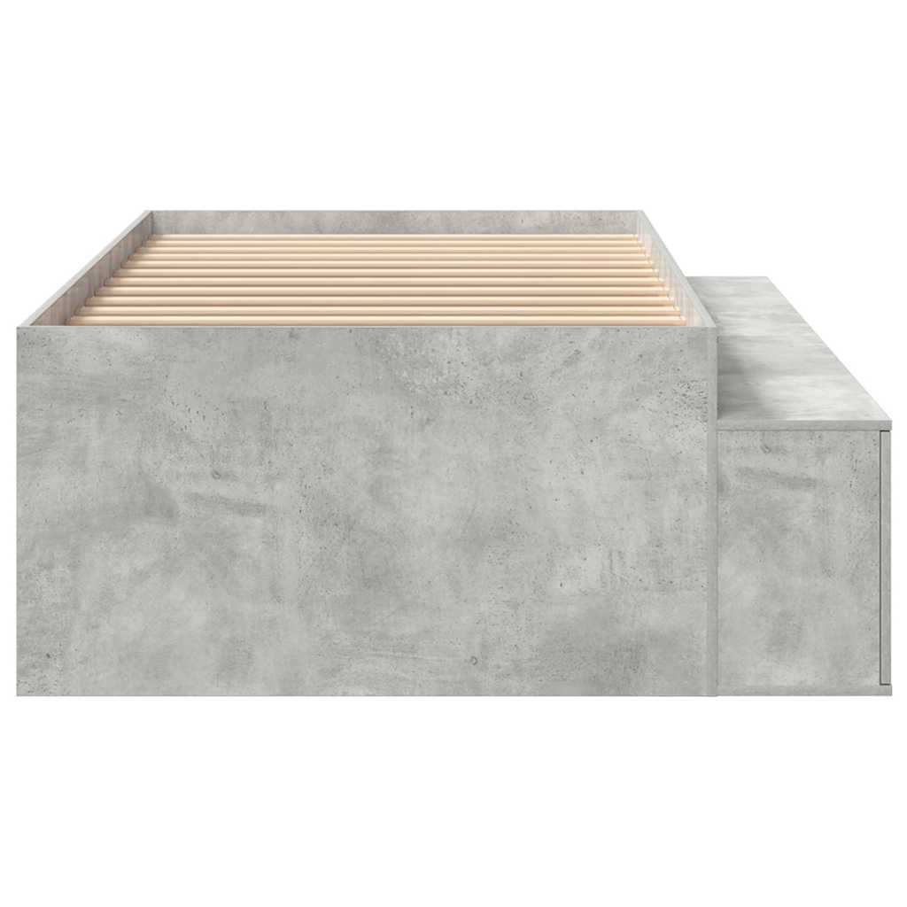 Sengestel med skuffe Beton Grå 70 x 190 cm Konstrueret træ