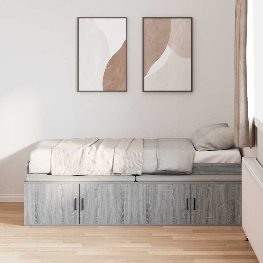 Sengestel med skuffe Grå Sonoma 70 x 190 cm Konstrueret træ