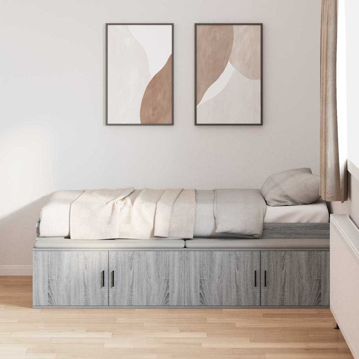 Sengestel med skuffe Grå Sonoma 70 x 190 cm Konstrueret træ