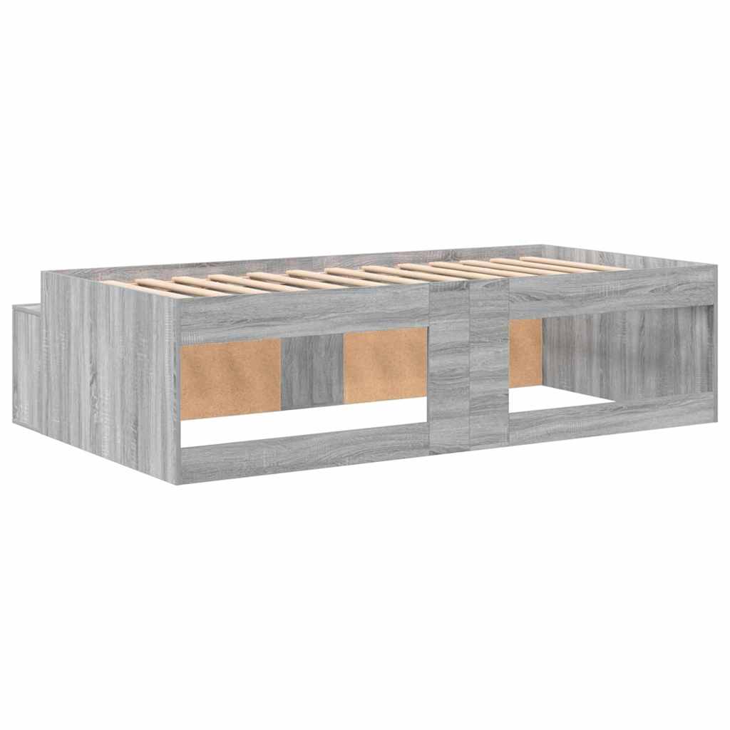 Sengestel med skuffe Grå Sonoma 70 x 190 cm Konstrueret træ