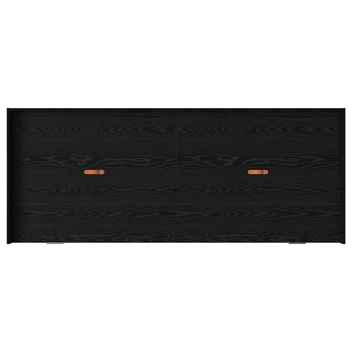 Sengestel med skuffe Sort eg 98,5 x 200 cm Konstrueret træ