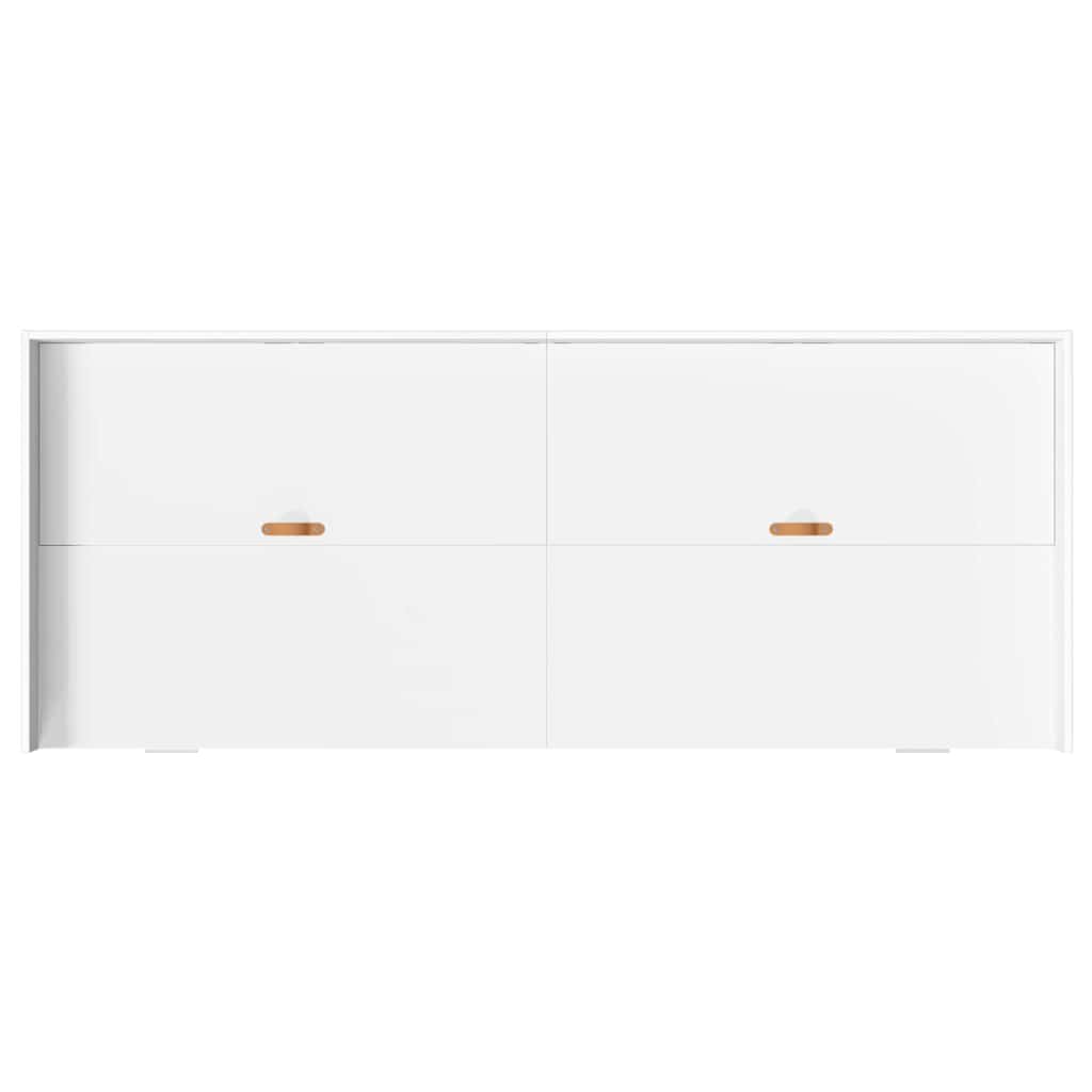 Sengestel med skuffe med dør Hvid 90 x 200 cm Konstrueret træ