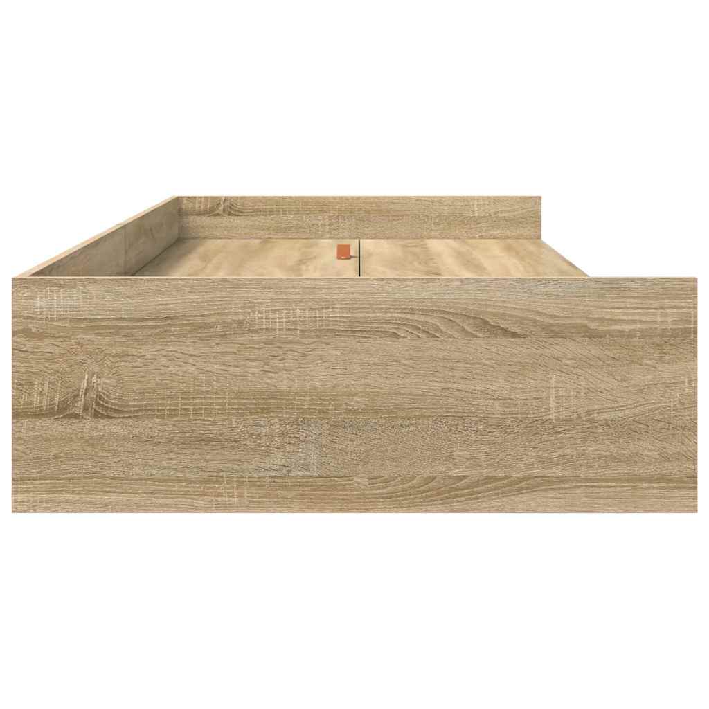 Sengestel med skuffe Sonoma eg 90 x 200 cm Konstrueret træ