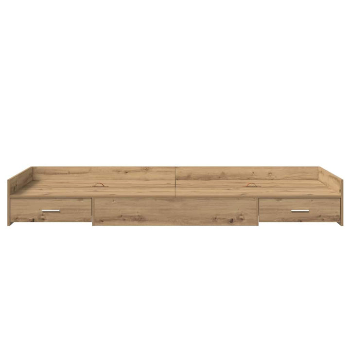 Sengestel med skuffe Artisan Egetræ 90 x 200 cm Konstrueret træ