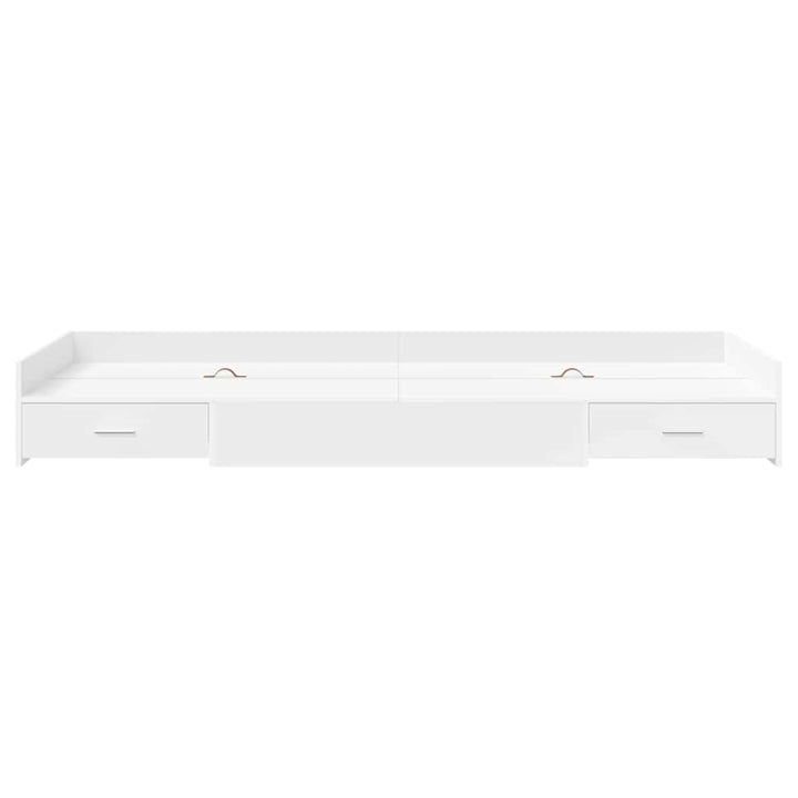 Sengestel med skuffe med dør Hvid 80 x 200 cm Konstrueret træ