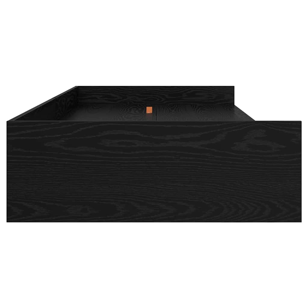 Sengestel med skuffe Sort eg 80 x 200 cm Konstrueret træ