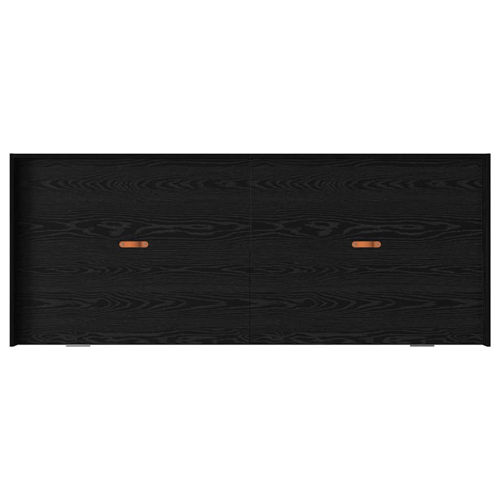 Sengestel med skuffe Sort eg 80 x 200 cm Konstrueret træ