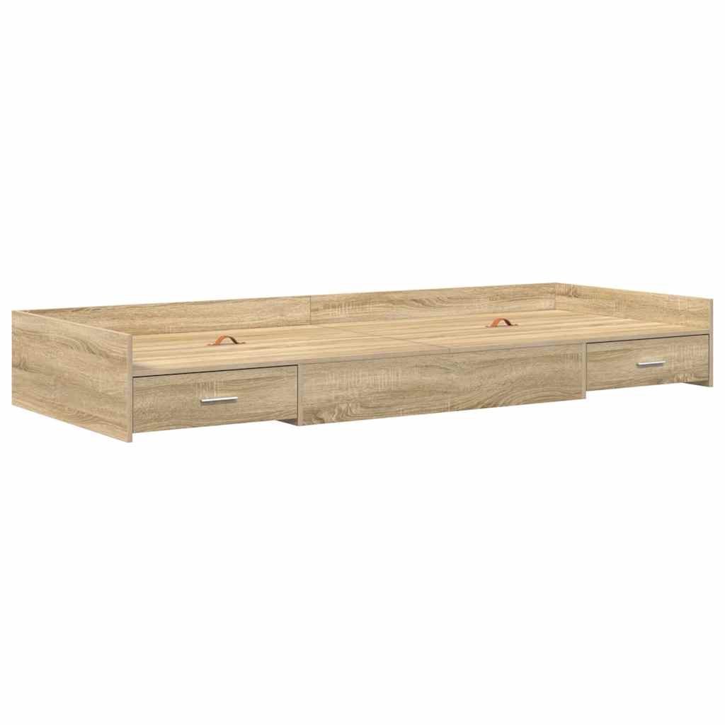 Sengestel med skuffe Sonoma eg 80 x 200 cm Konstrueret træ