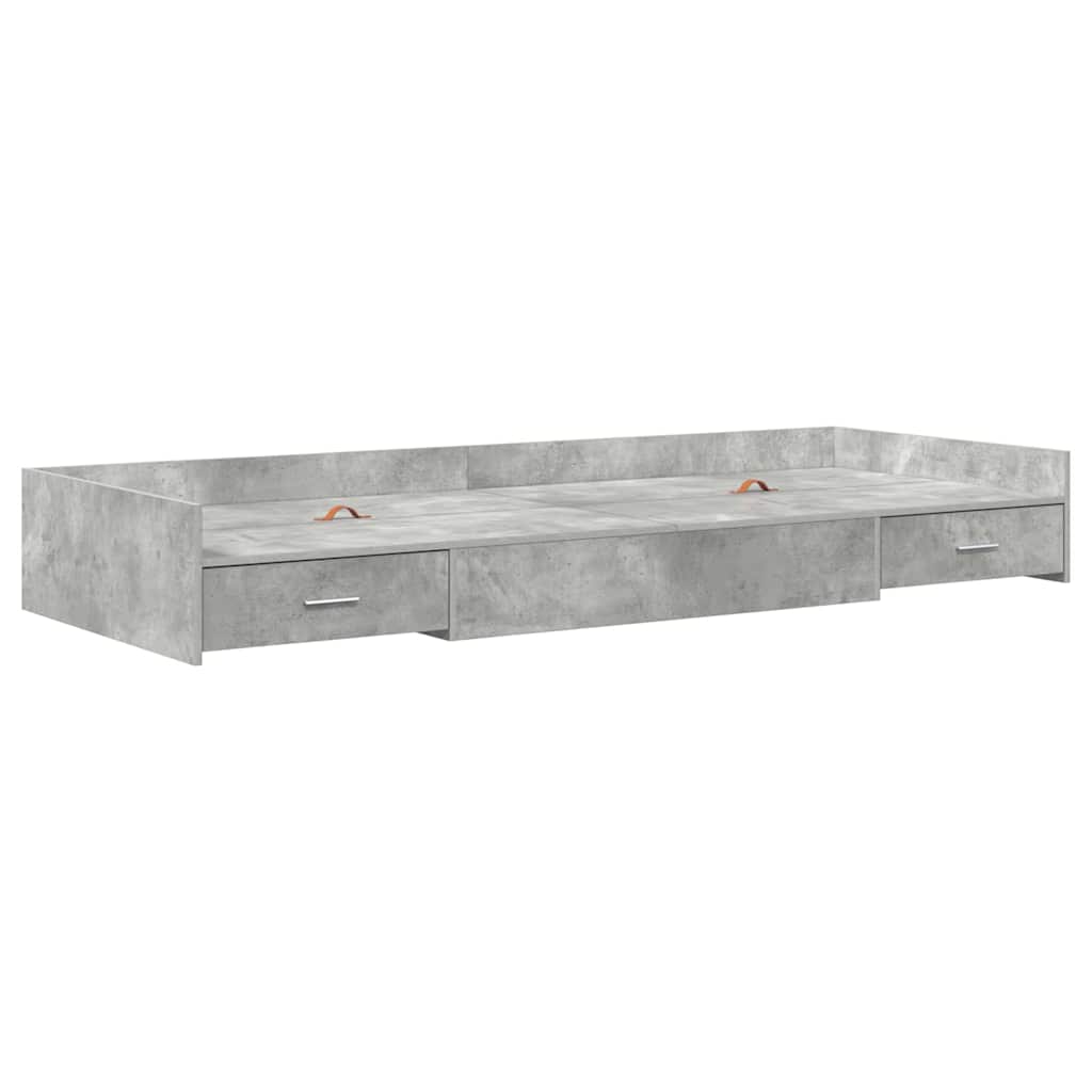 Sengestel med skuffe Beton Grå 80 x 200 cm Konstrueret træ