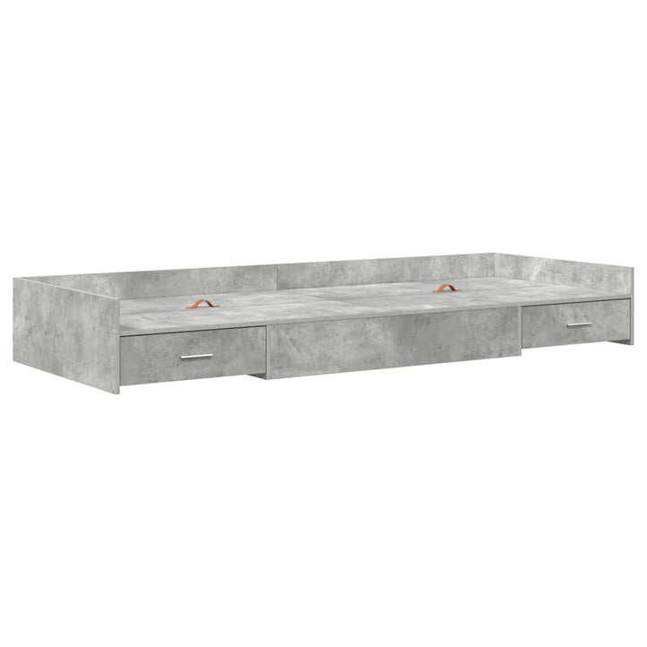 Sengestel med skuffe Beton Grå 80 x 200 cm Konstrueret træ