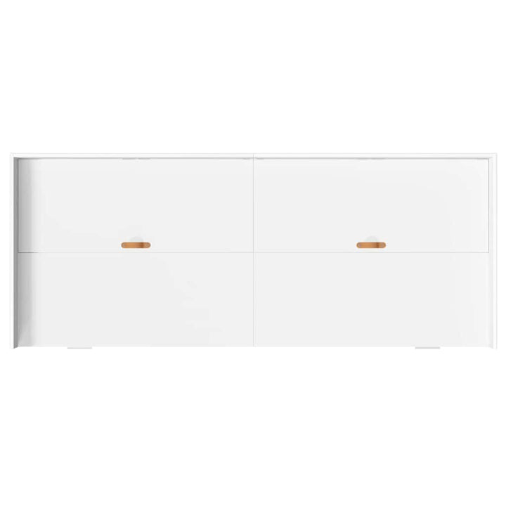 Sengestel med skuffe med dør Hvid 75 x 190 cm Konstrueret træ