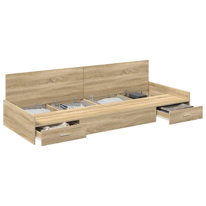 Sengestel med skuffe Sonoma eg 75 x 190 cm Konstrueret træ