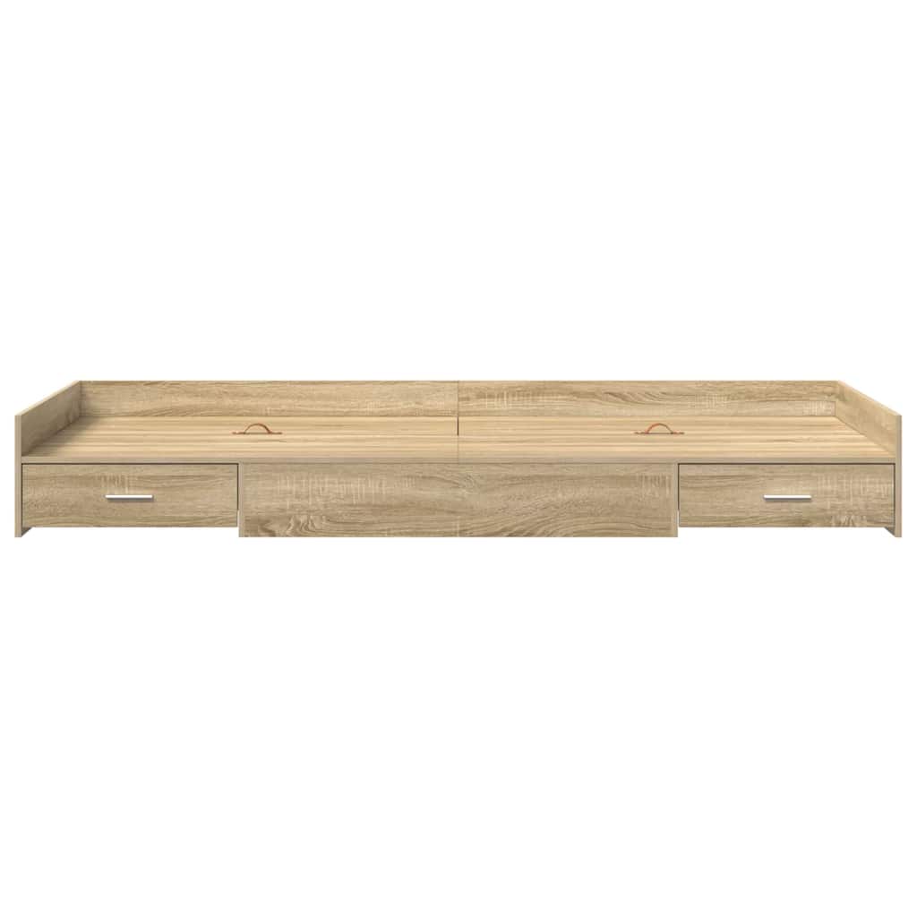 Sengestel med skuffe Sonoma eg 75 x 190 cm Konstrueret træ