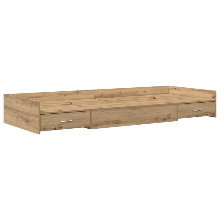 Sengestel med skuffe Artisan Egetræ 75 x 190 cm Konstrueret træ