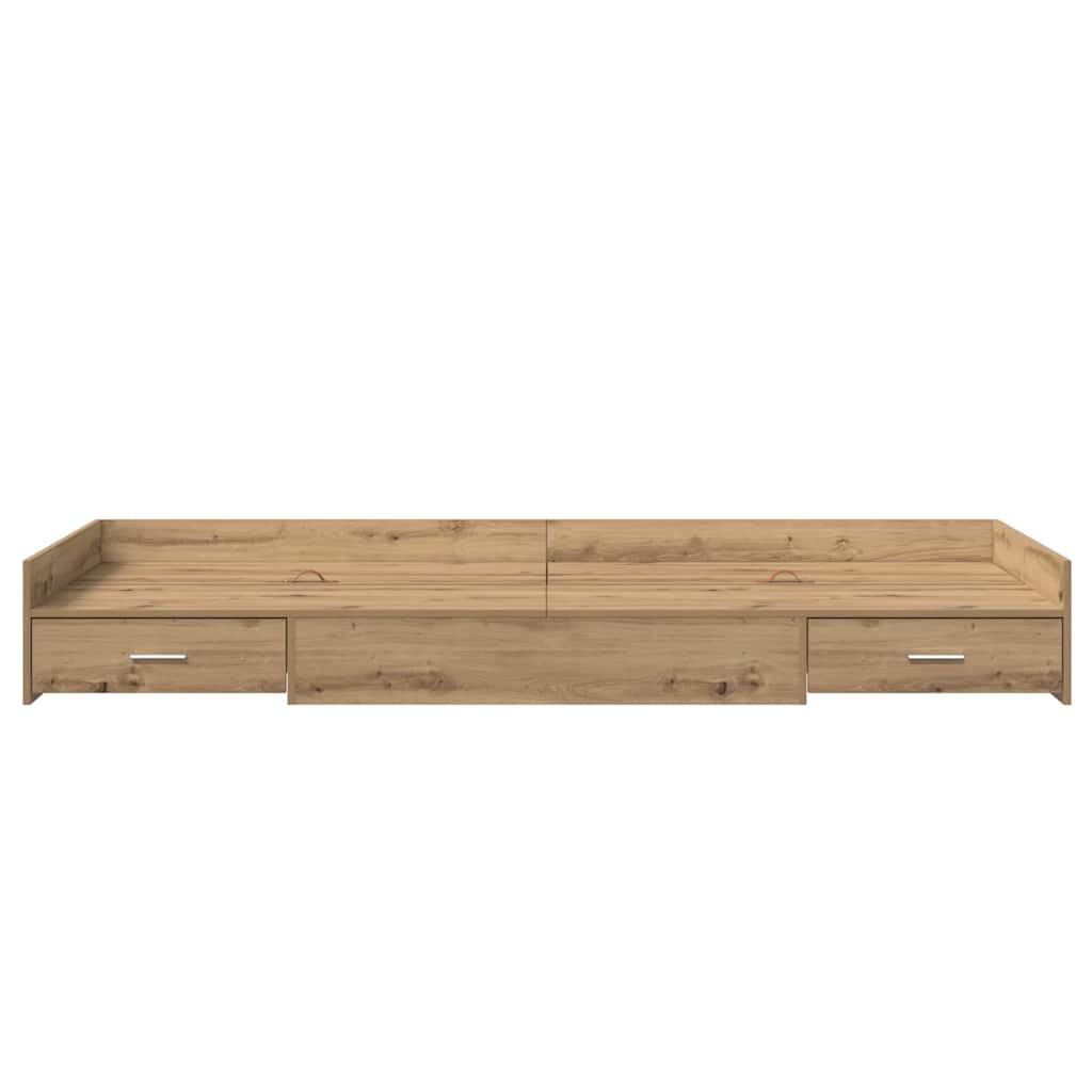 Sengestel med skuffe Artisan Egetræ 75 x 190 cm Konstrueret træ