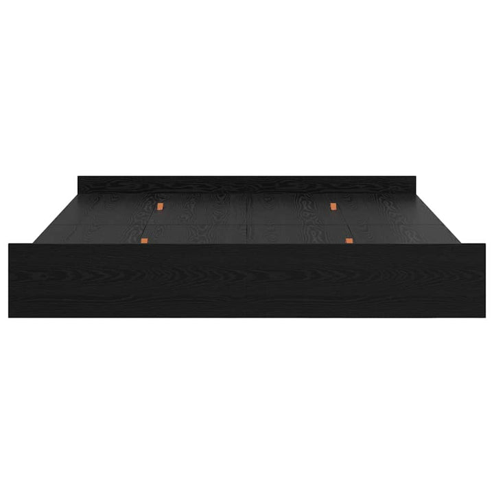 Seng med opbevaring Sort eg 200 x 200 cm Konstrueret træ