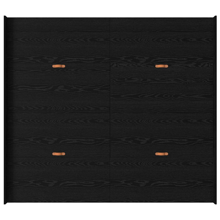 Seng med opbevaring Sort eg 200 x 200 cm Konstrueret træ
