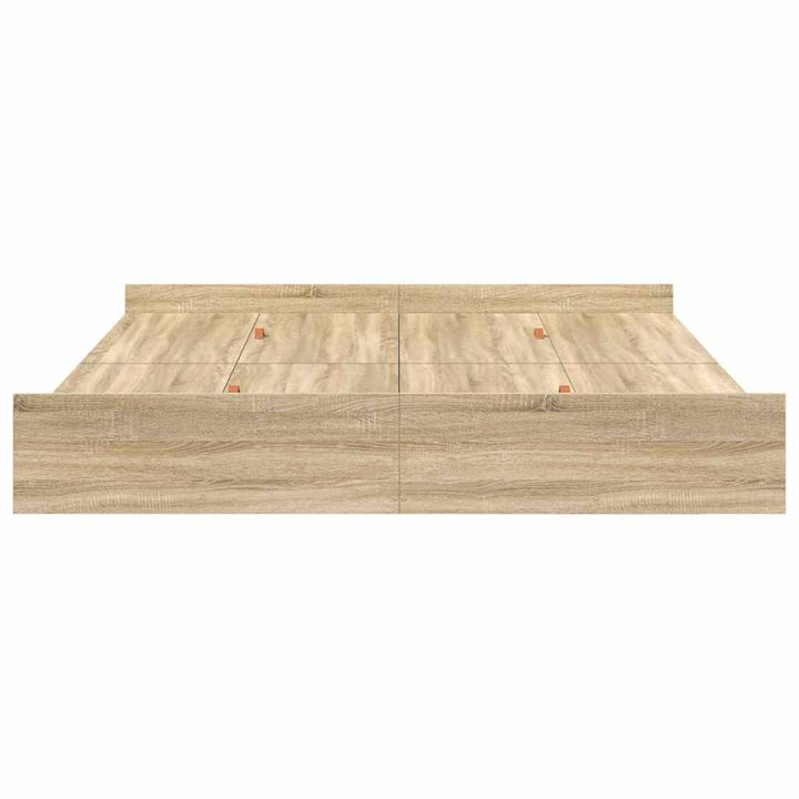 Seng med opbevaring Sonoma eg 200 x 200 cm Konstrueret træ