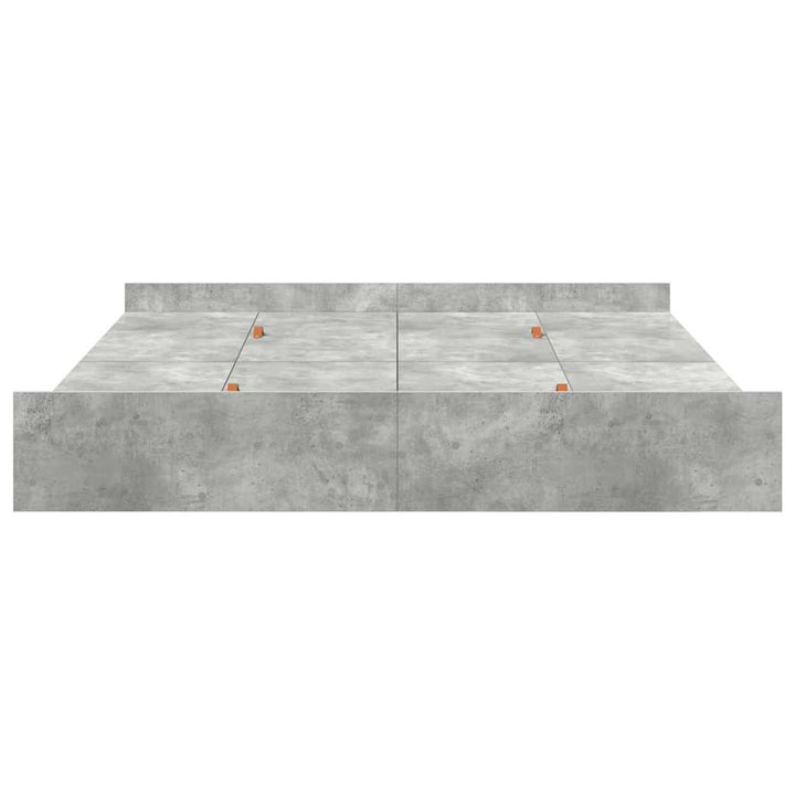 Seng med opbevaring Beton Grå 200 x 200 cm Konstrueret træ