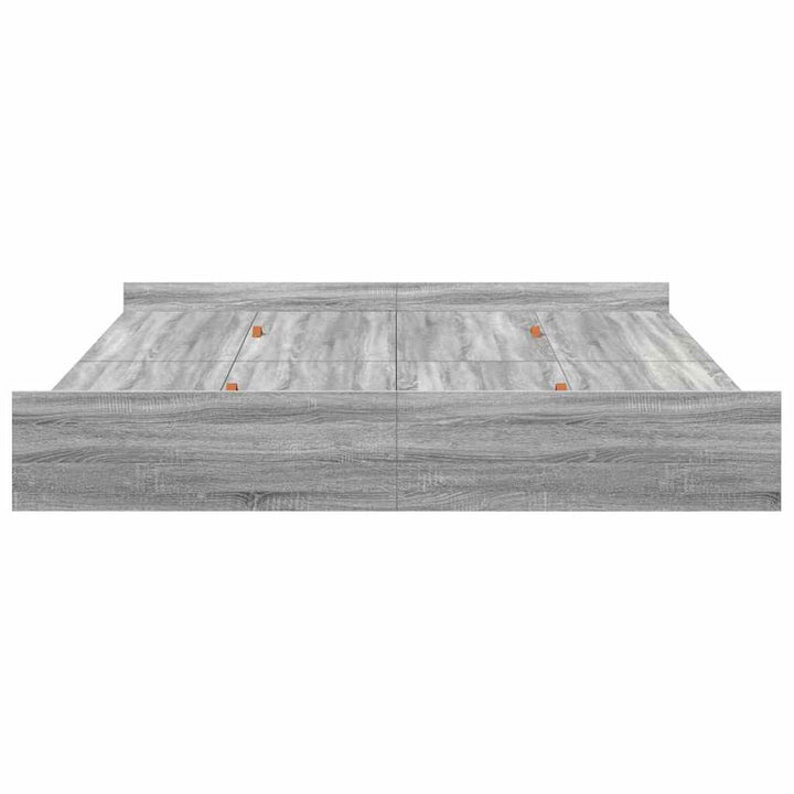 Seng med opbevaring Grå Sonoma 200 x 200 cm Konstrueret træ